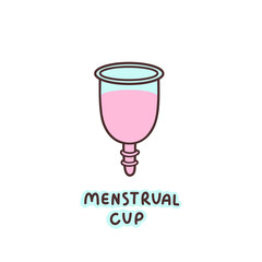 Menstrual cup on a white background. It can be used for card, poster, brochures and other promotional materials.