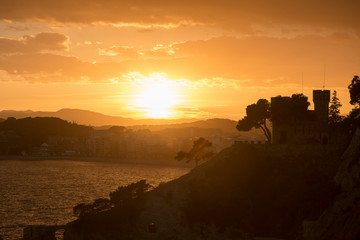 Sunset on the Ronda de Lloret de Mar path