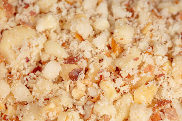 Ground peanuts as an abstract background