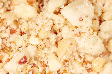 Ground peanuts as an abstract background