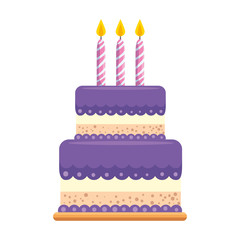 sweet cake bakery with candles