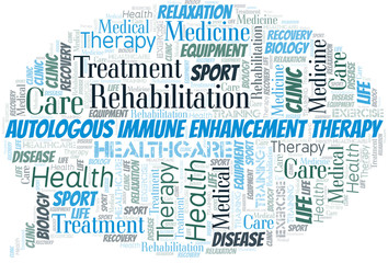 Obraz premium Autologous Immune Enhancement Therapy word cloud. Wordcloud made with text only.