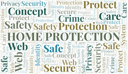 Home Protection word cloud. Wordcloud made with text only.