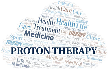 Proton Therapy word cloud. Wordcloud made with text only.