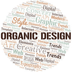 Organic Design word cloud. Wordcloud made with text only.