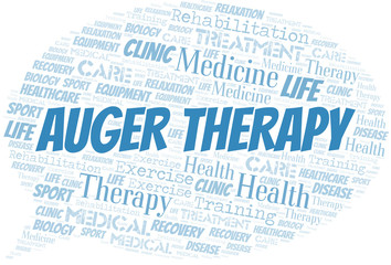 Auger Therapy word cloud. Wordcloud made with text only.