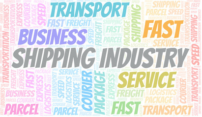 Obraz premium Shipping Industry word cloud. Wordcloud made with text only.