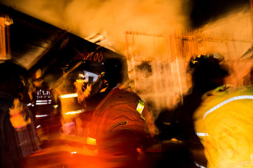 Fototapeta na wymiar Urgency in a fire event