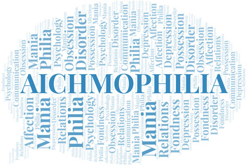 Aichmophilia word cloud. Type of Philia.