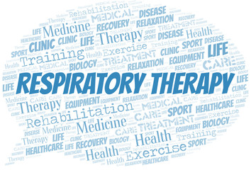 Respiratory Therapy word cloud. Wordcloud made with text only.
