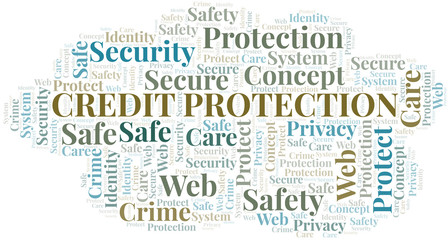Credit Protection word cloud. Wordcloud made with text only.