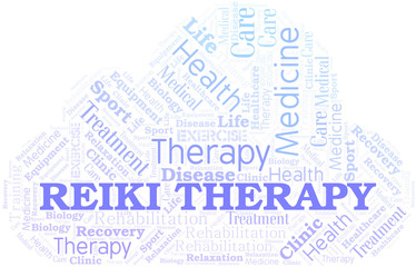 Obraz premium Reiki Therapy word cloud. Wordcloud made with text only.