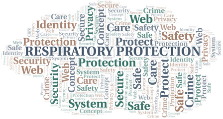 Respiratory Protection word cloud. Wordcloud made with text only.