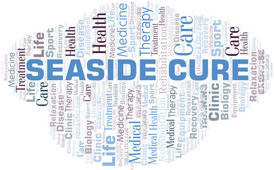Obraz premium Seaside Cure word cloud. Wordcloud made with text only.