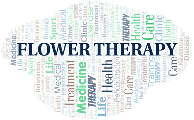 Fototapeta premium Flower Therapy word cloud. Wordcloud made with text only.