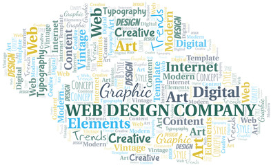 Web Design Company word cloud. Wordcloud made with text only.