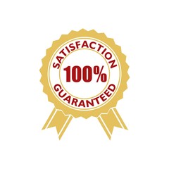 Satisfaction guarantee icon, sign, logo, button