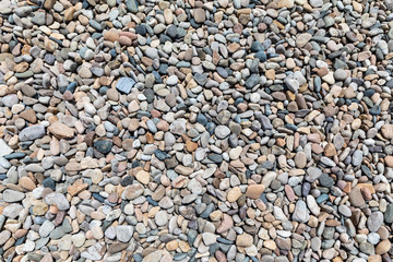 Closeup beach cobblestone texture background