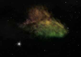 Small part of an infinite star field. 3D rendering