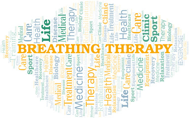 Fototapeta premium Breathing Therapy word cloud. Wordcloud made with text only.