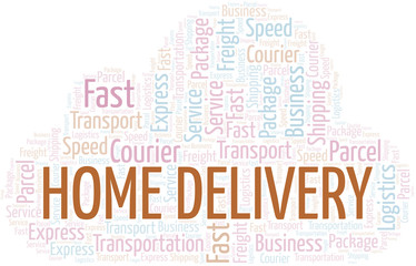 Home Delivery word cloud. Wordcloud made with text only.