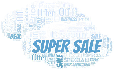 Super Sale Word Cloud. Wordcloud Made With Text.