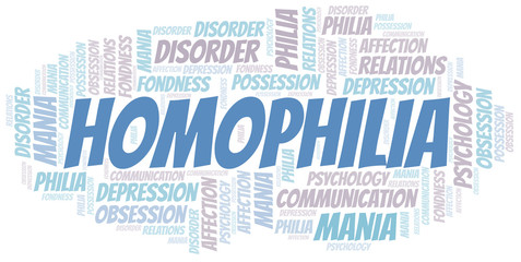 Obraz premium Homophilia word cloud. Type of Philia.