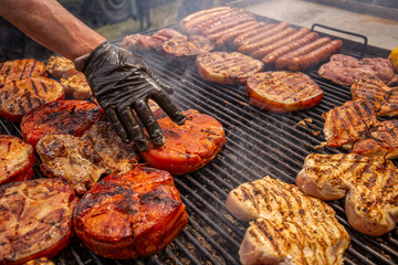 Selection of meat grilling