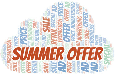 Obraz premium Summer Offer word cloud. Wordcloud made with text only.