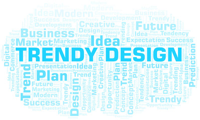 Fototapeta premium Trendy Design word cloud. Wordcloud made with text only.