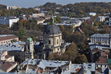 View of the city of Lviv from the Town Hall
