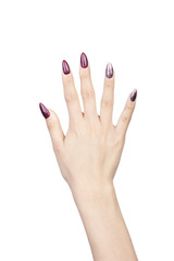 Female hand finger number isolated