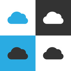 Set of four Cloud icon on different backgrounds