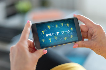 Ideas sharing concept on a smartphone