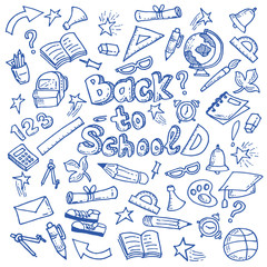 doodle back to school icon set