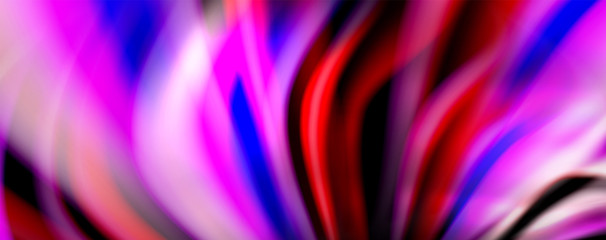 Fluid color waves with light effects, vector abstract background