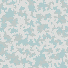 Winter camouflage of various shades of grey, blue and white colors