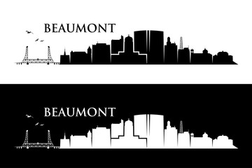 Naklejka premium Beaumont skyline - Teksas, Stany Zjednoczone, USA