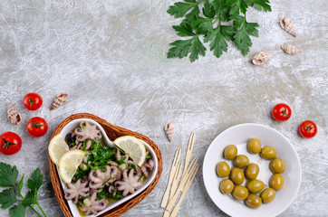 Baby octopus in spicy dressing