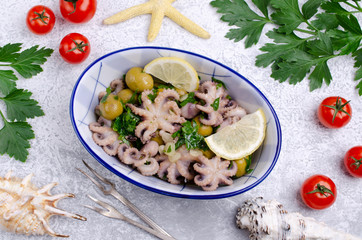 Baby octopus in spicy dressing