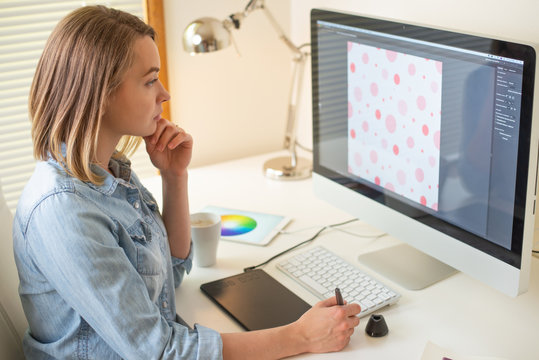 Graphic designer. Work with color on the project. web design concept. freelancer. art