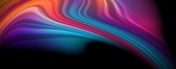 Flowing liquid colors - modern colorful flow poster. Wave liquid shapes. Art design for your design project