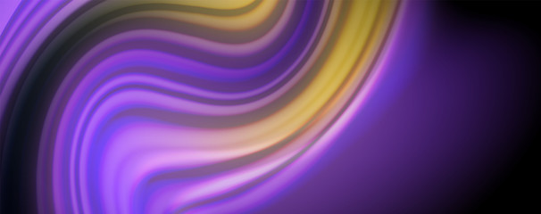 Fluid liquid color wave lines, glowing colorful light effect, abstract composition template. Geometric technology abstract pattern. Movement concept