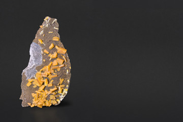 Wulfenite crystals from Ojuela mine, Maprimi, Durango, Mexico. A lead molybdate mineral.