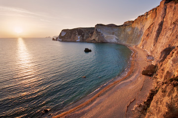 Beach named Chiaia di Luna at west od island of Ponza in the central Italy.