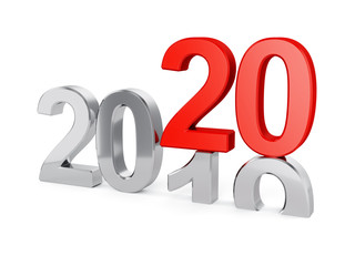 2020 New Year concept isolated