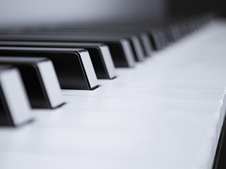 Piano keys perspective shallow field of view