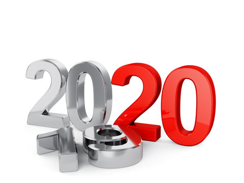 2020 New Year concept isolated