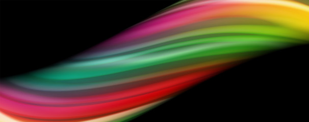 Flowing liquid colors - modern colorful flow poster. Wave liquid shapes. Art design for your design project