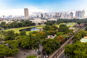 Manila cityscape from Intramuros - obrazy, fototapety, plakaty